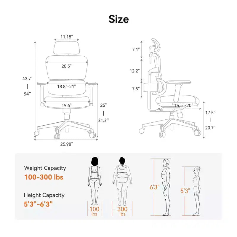 Newtral Ergonomic Desk Chair with Fully Adaptive Lumbar Support - 3D Flip-up Armrest