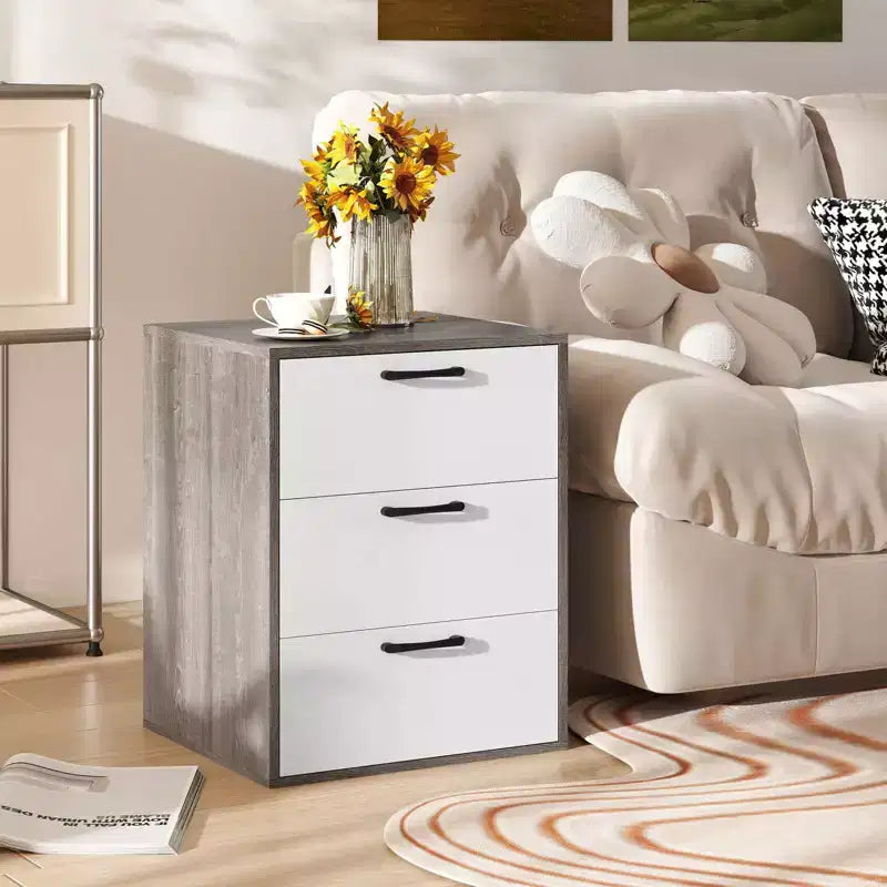 Costway 1/2 PCS 3 Drawer Dresser Chest of Drawer Storage Cabinet with Wide Storage Space Organizer